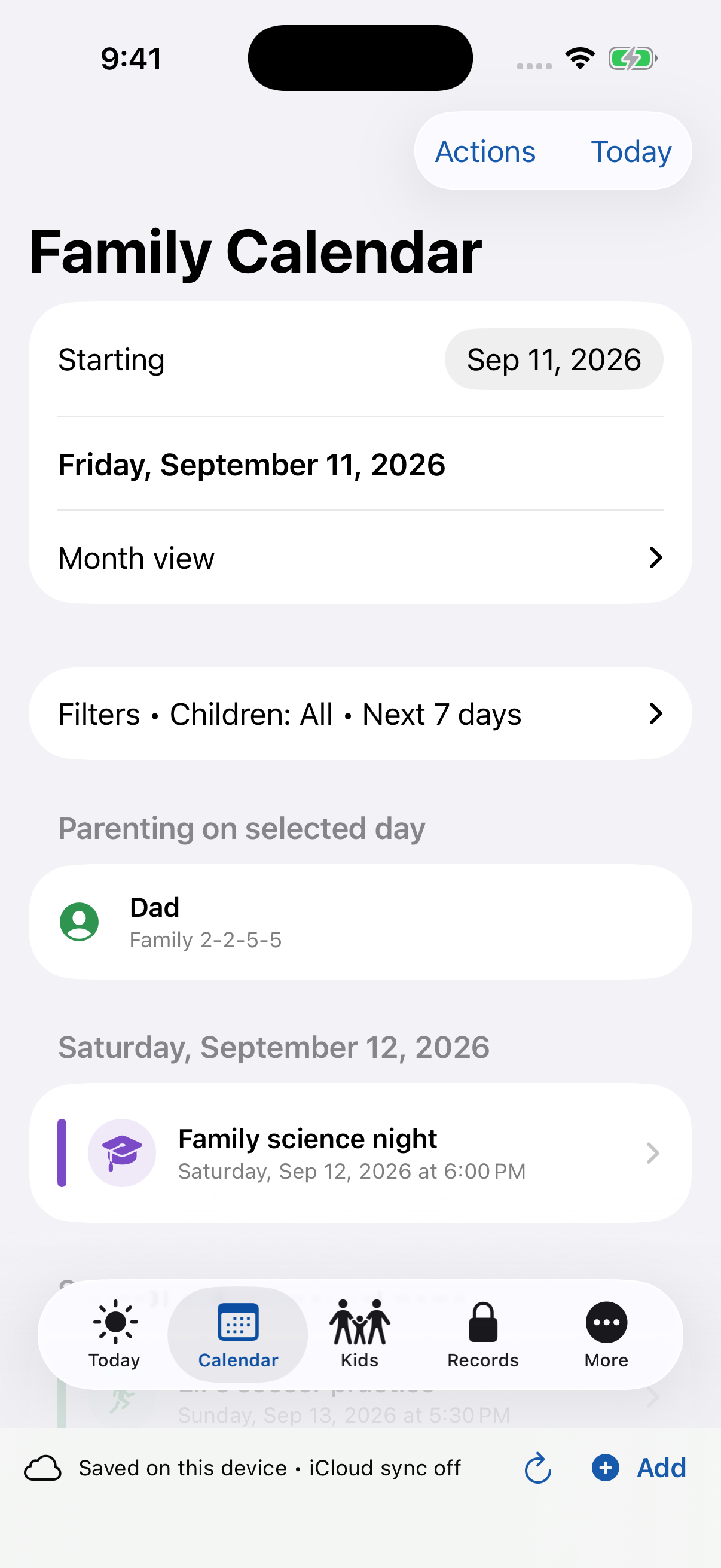 Super Dad — Your calendar, your view