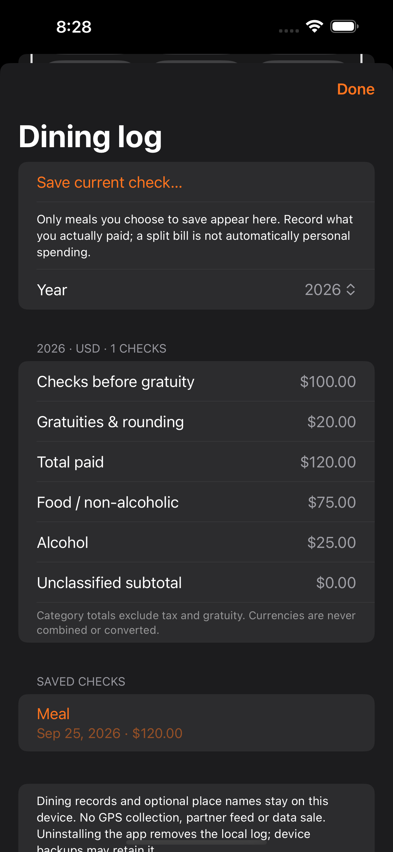 Tip Calculator Easy — Your year in meals